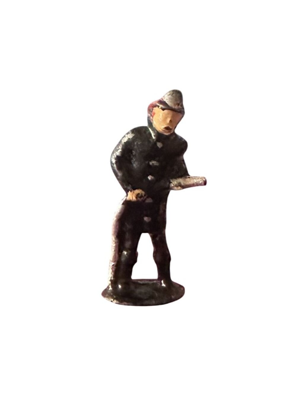 Barclay Manoil Type Lead Figure Fireman With Fire Hose 1950s 1.75" Tall Lead Toy